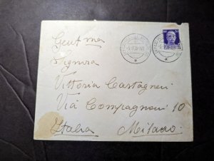 1939 Italian Army in Albania Airmail Cover Military Post 99 to Milan Italy