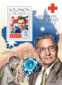 SOLOMON ISLANDS 2014 SHEET AUSTRALIAN NOBEL PRIZE WINNERS RED CROSS slm14207b