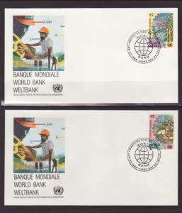 UN New York 546-547 World Bank Geneva S/2 U/A FDC