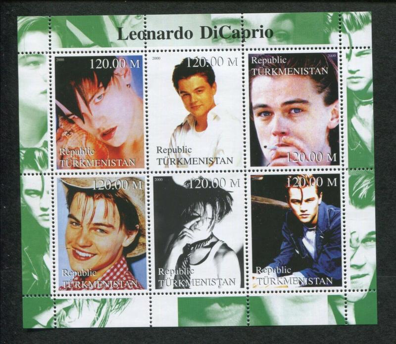 Turkmenistan Commemorative Souvenir Stamp Sheet - Actor Leonardo DiCaprio