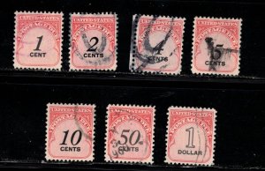 USA Scott # J88//100 Used Part Set - Postage Due