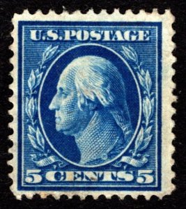 1908, US 5c, Washington, Used, Sc 335