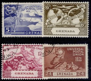 GRENADA GVI SG168-171, 1949 ANNIVERSARY of UPU set, FINE USED.