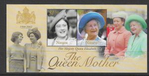 NAURU SGMS548 2002 QUEEN MOTHER MNH