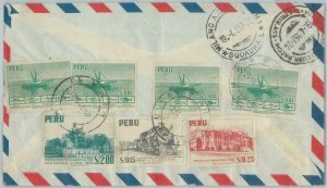 81694 - PERU - POSTAL HISTORY - Registered AIRMAIL  COVER to ITALY  1957