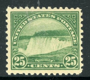 USA 1922 Niagara 25¢ Green Perf 11 Flat Press Scott # 568 MNH W546