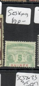 FRENCH GUINEA  (P1910BB) POSTAGE DUE  5C SG J8  MOG 