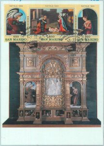 83602 - SAN MARINO - Postal History - MAXIMUM CARD - Art RELIGION  1989