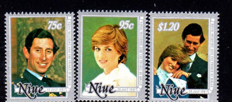 NIUE #340-342  1981  ROYAL  WEDDING  MINT  VF NH  O.G  