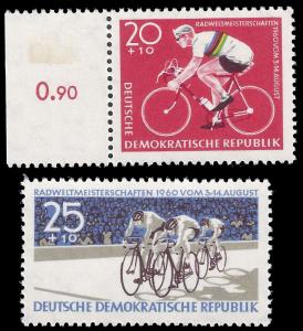 Germany DDR 1960 Sc B65-66 MNH, MLH Bicycle Championships
