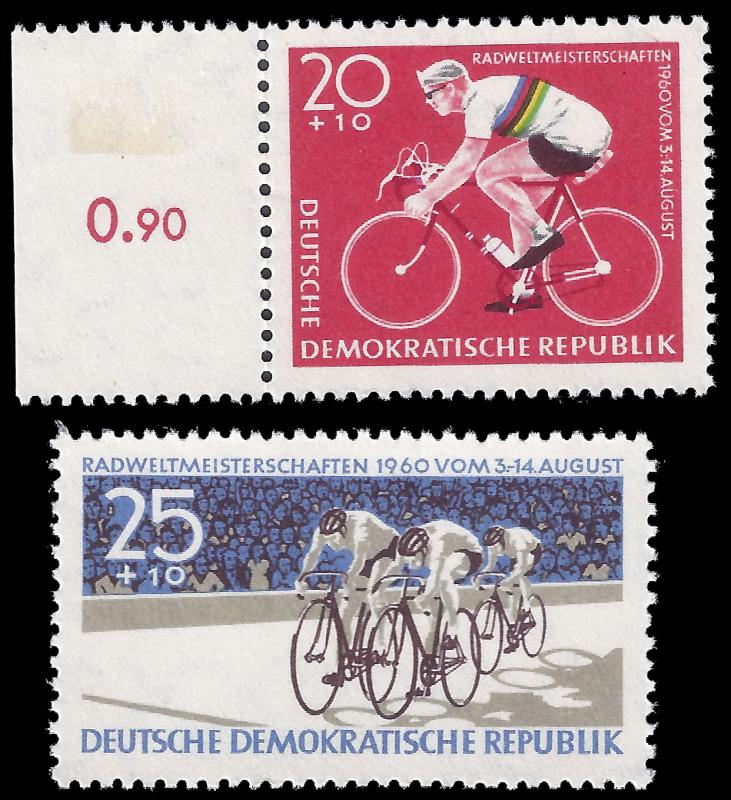 Germany DDR 1960 Sc B65-66 MNH, MLH Bicycle Championships