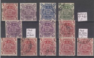 Australia 1948 Arms Collection Of 12 To £2 Study/Research SG224a/224d FU JK4740