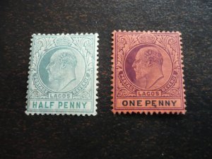 Stamps - Lagos - Scott# 40-41 - Mint Hinged Part Set of 2 Stamps