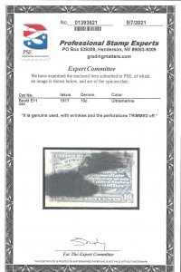 E11 Used... PSE Certificate... SCV $0.75