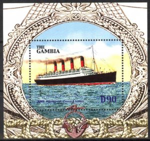 Gambia 2004 Ships RMS Aquitania S/S MNH