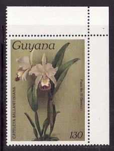 Guyana-Sc#1155a- id9-unused NH 130c-Flowers-Orchids-wmk Lotus Bud Multiple-1985-
