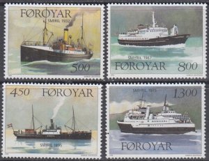 FAROE ISLANDS Sc # 352-5 CPL MNH SET of 4 - VARIOUS SHIPS NAMED SMYRIL