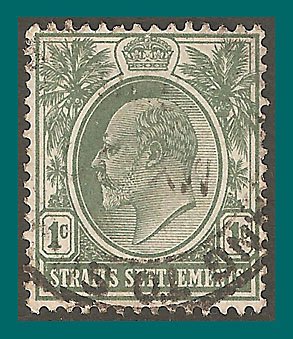 Straits Settlements 1904 King Edward, 1c used  #109,SG127