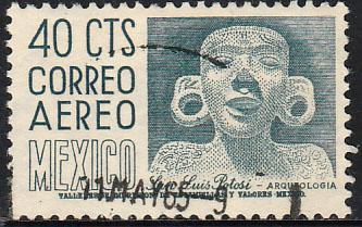 MEXICO C220D, 40cents 1950 Definitive 2nd Printing wmk 300 USED. F-VF (1168)