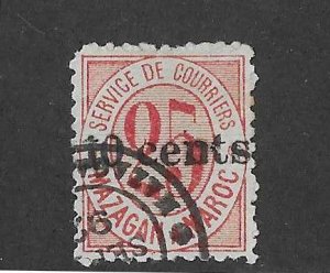 French Morocco Sc #1L2  10c on 25c red  used VF