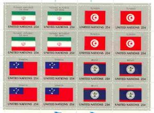 United Nations (NY) 1988 Flags of Member Nations #9 sheet...