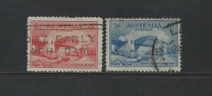 AUSTRALIA - #130-#131 - SYDNEY HARBOUR BRIDGE USED STAMPS