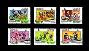 LESOTHO - 1983 - DISNEY - MICKEY - GOOFY - PLUTO + OLD CHRISTMAS - 6 X MINT SET!