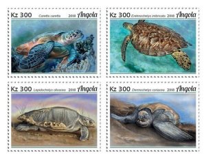 ANGOLA - 2018 - Fauna of Angola, Turtles - Perf 4v Set - Mint Never Hinged