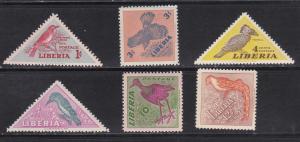 Liberia, # 341-345, Birds, Mint H, 1/2 Cat.