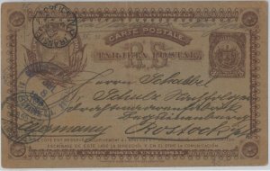 51066 -  EL SALVADOR -  POSTAL HISTORY - POSTAL STATIONERY CARD  to GERMANY 1895