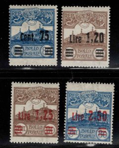 San Marino Scott 93-96 MH* surcharged stamp set