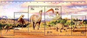 Australia 1993 Prehistoric Animals m/sheet containing com...