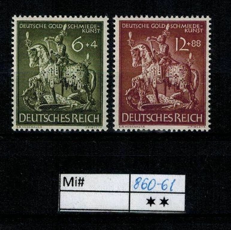Deutschland Reich TR02 DR Mi 860-61 1939 Reich Postfrisch ** MNH