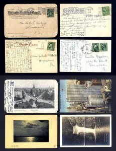 Lot of 4 used Picture Post Cards from various States and locations - Lot # 15