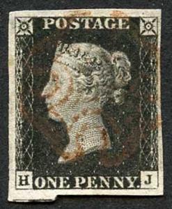 Penny Black (HJ) Plate 1b Very Fine Four Margins