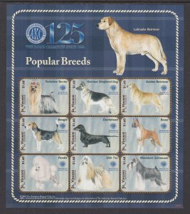 St Vincent 3661 Dogs Souvenir Sheet MNH VF