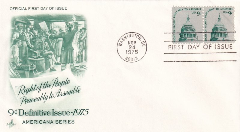 1975, 9c Definitive Issue, Art Craft, FDC (E12713)