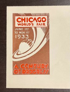 729 Unknown Cachet 1933 Century of Progress FDC P-64b