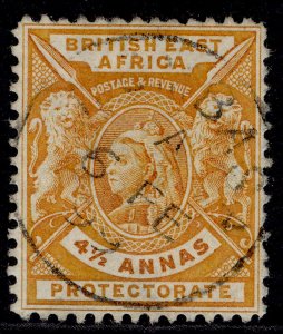 BRITISH EAST AFRICA QV SG71, 4½a orange-yellow, VERY FINE USED. Cat £23. CDS