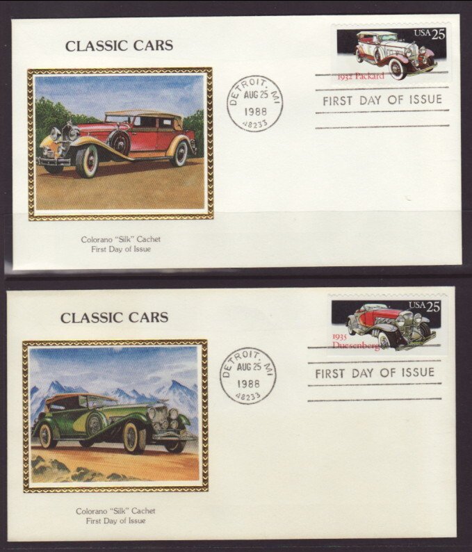 US 2381-2385 Classic Cars 1988 Colorano S/5 U/A FDC