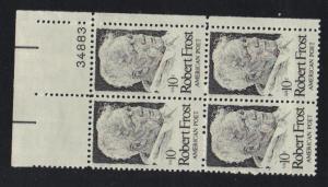 #1526 MNH pb/4 10c Robert Frost 1974 Issue