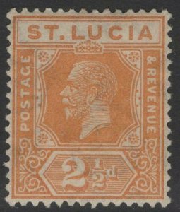 ST.LUCIA SG97 1925 2½d ORANGE MTD MINT 