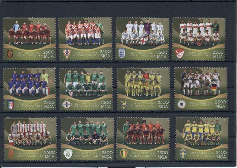 Football Soccer EURO 2016 All National Teams Madagascar 24 MNH stamps set