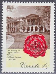 #1640 MNH 45¢ Law Society of Upper Canada Bicentennial 1997