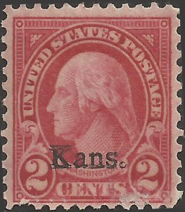 # 660 Mint FAULT Carmine George Washington Kansas Overprint