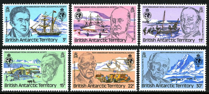 British Antarctic Territory 76-81,MNH.Royal Geographical Society,150th ann. 1980