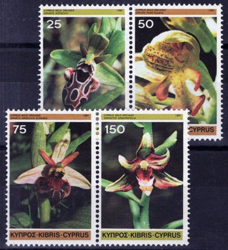 ZAYIX Cyprus 565-568 MNH Flowers Orchids Plants 090222S32