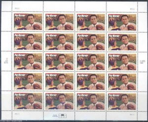 FOOTBALL coach POP WARNER,  32c SHEET OF 20 SCOTT#3149  MINT NH, good