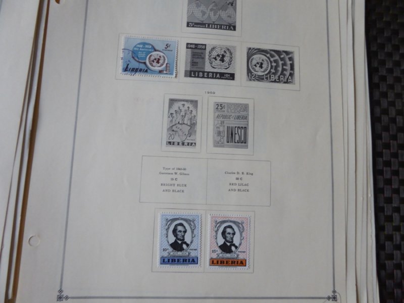 Liberia 1892-1976 Stamp Collection on Scott International Stamp Album Pages