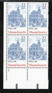 SC# 2341 - (22c) - Ratification Constitution, MNH Plate Block/4 - LL # 1